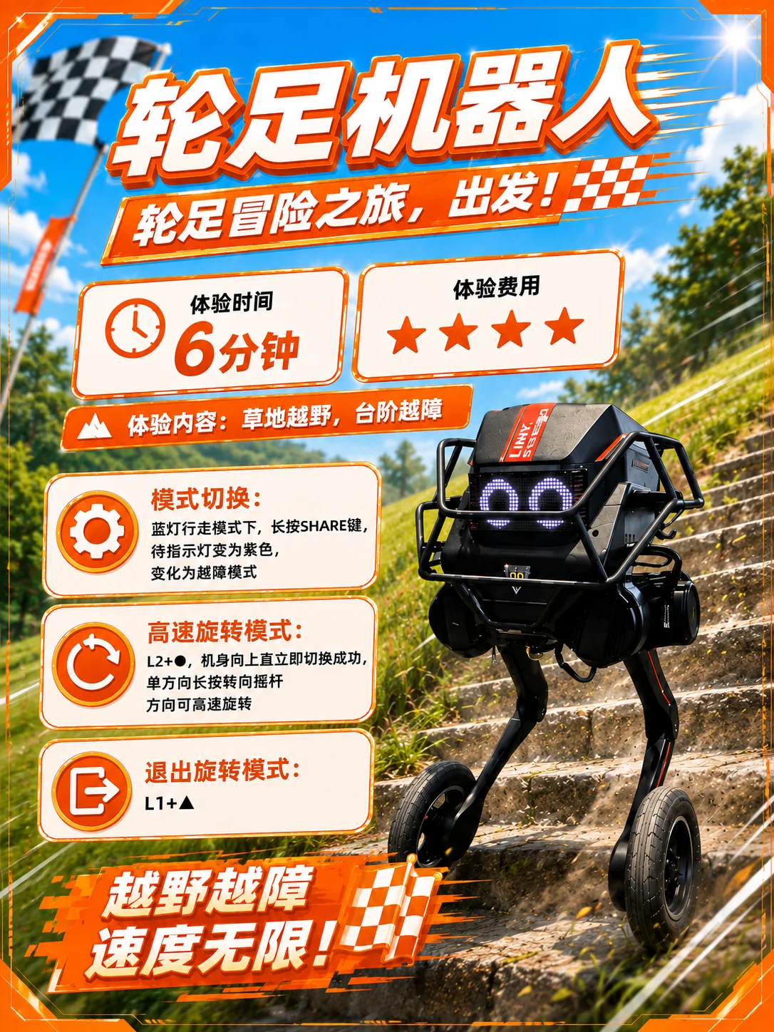 轮足机器人项目设计海报,非现场实拍